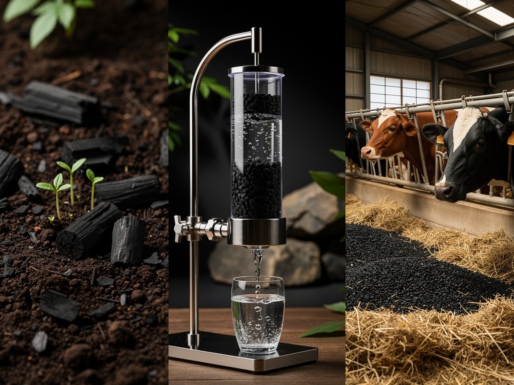 新用途炭 - 土壌改良・水質浄化・産業用途